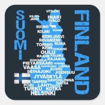 FINLAND KARTAklistermärkear