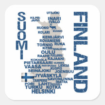 FINLAND KARTAklistermärkear