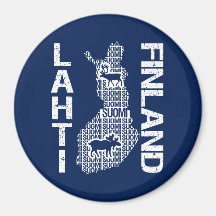 FINLAND KARTAmagnet - Lahti Magnet För Kylskåp