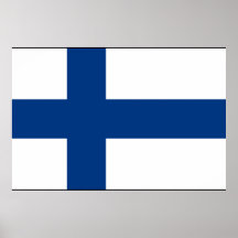 Finland med gränsen, Finland flagga Affischer