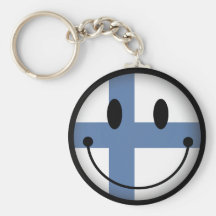 Finland Smiley Nyckel Ring
