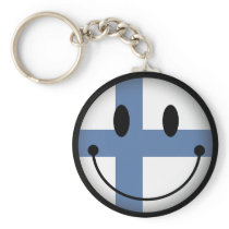 Finland Smiley Nyckel Ring