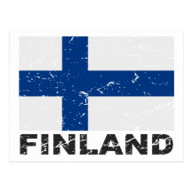 Finland vintageflagga vykort