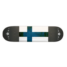 Finlandssvensk flagga för färgrik kontrast skate board
