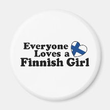 Finlandssvensk flicka magneter för kylskåp