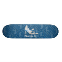 Finlandssvensk flickaSilhouetteflagga Skate Decks