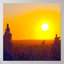 Finlandssvensk Lapland aftonsun Affisch