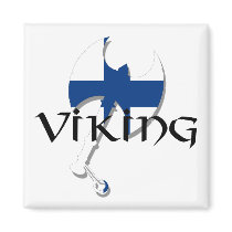 Finlandssvensk Suomi Viking för Finland flagga yxa