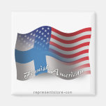 Finska-Amerikan som vinkar flagga Kylskåpsnagnet