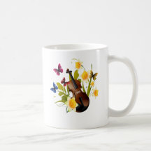 FIOL, BLOMMOR OCH FJÄRILAR KAFFE MUGGAR