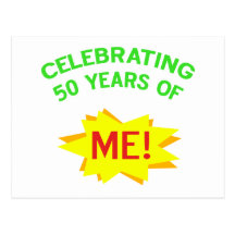 Fira 50 år av mig vykort