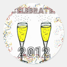 FIRA CHAMPAGNEKONFETTITRYCKET 2012 RUND KLISTERMÄRKE