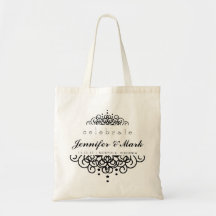 Fira favören för bröllophändelsetotot i svart tote bags