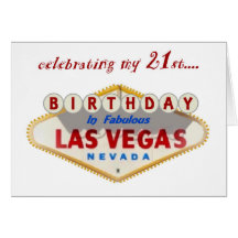 fira min 21st födelsedag i det Las Vegas kortet