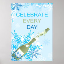 Fira varje dagchampagneflaska print