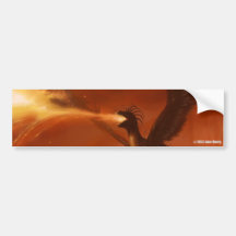 Fire-Breathing Prehistoric Dinosaur by Jake Murray Bumper Stickers