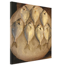 Fisk på is sträckta canvas tryck