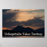 Fisk sjösolnedgång; Yukon territoriumsouvenir Print
