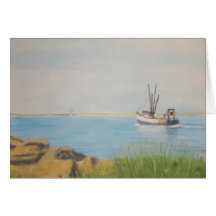 Fiskebåt - Galilee RI Hälsnings Kort