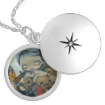 "Fjärils- och ben" Locket Skräddarsydda Halsband