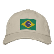 Flagga av Brasilien med personligtext Broderad Baseball Keps