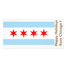 Flagga av Chicago, glad helg från USA Anpassade Foto Kort