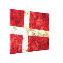 Flagga av Danmark Sträckta Kanvas Tryck