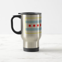 Flagga av den Chicago travel mug Kaffe Koppar