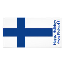 Flagga av Finland, glad helg från Finland Anpassade Foto Kort