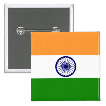 Flagga av Indien knäppas Knapp Med Nål