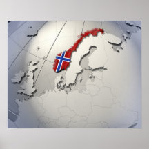 Flagga av norgen affisch
