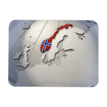Flagga av norgen rektangulär magnet