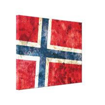 Flagga av norgen sträckta kanvas tryck