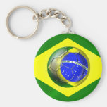 Flagga för Brasil Futebol Bandeira fotbollboll av  Nyckelring