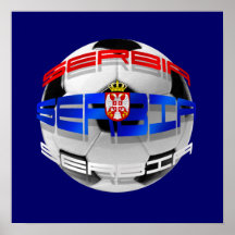 Flagga för Serbia fotbollboll av serbia uttryckte  Affischer