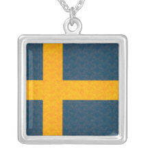 Flagga för vintagemönstersvensk hängsmycke