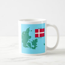 Flagga och karta av Danmark Kaffe Mugg