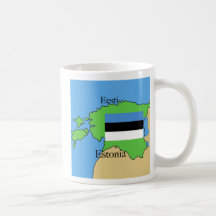 Flagga och karta av Estland Mugg