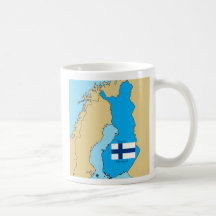 Flagga och karta av Finland Kaffe Mugg