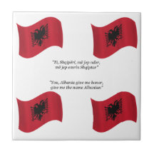 Flagga och Motto av Albanien Kakel