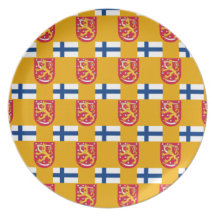 Flagga och vapensköld av Finland Tallrikar