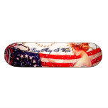 Flaggadamen 4th av Juli den patriotiska väggen und Skate Boards