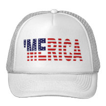 'Flaggahatt för MERICA US (vit) Trucker Keps