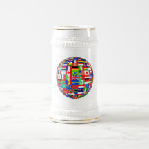Flaggor av världen kaffe kopp