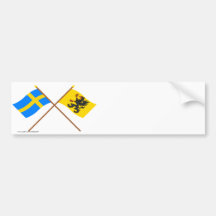 Flaggor för korsad sverige- och Södermanlands län Bildekaler
