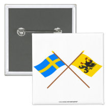 Flaggor för korsad sverige- och Södermanlands län Nål