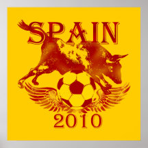 Fläktar 2010 för den Spanien Toro tjurEspana futbo Print
