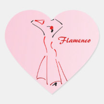 Flamencodansare med anpassadetext hjärtklistermärken