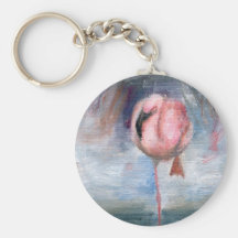 Flamingo ACEO Keychain Nyckel Ringar