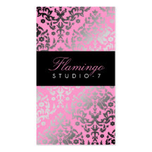 Flamingo för damast 311-Dazzling Visitkort Mallar